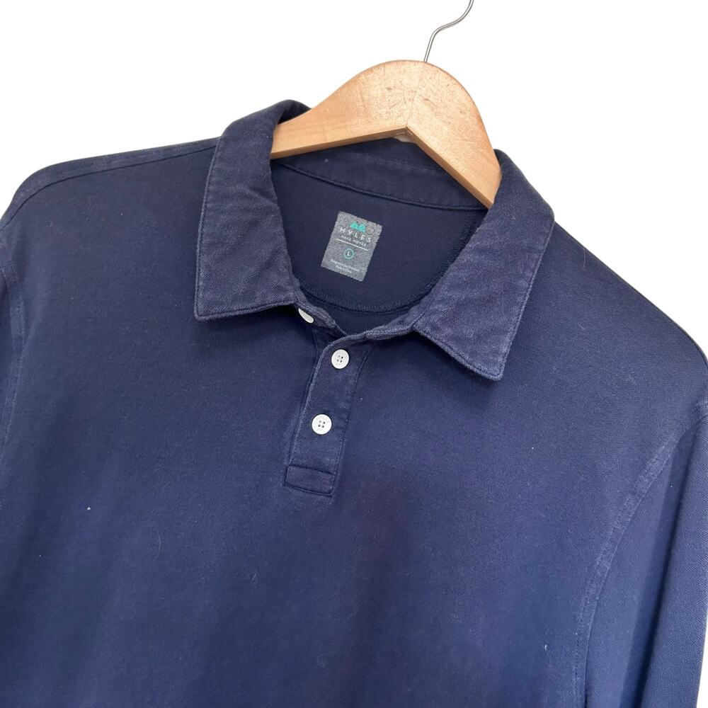 Myles Make Moves Blue Long Sleeve Polo Shirt Sz L